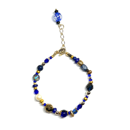 Ranunculus / "Blue Night" Bracelet - 26072