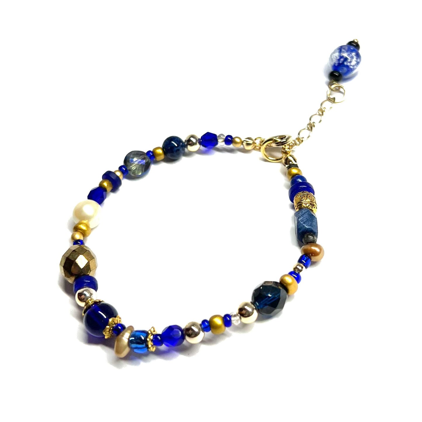Ranunculus / "Blue Night" Bracelet - 26072