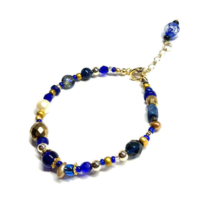 Ranunculus / "Blue Night" Bracelet - 26072