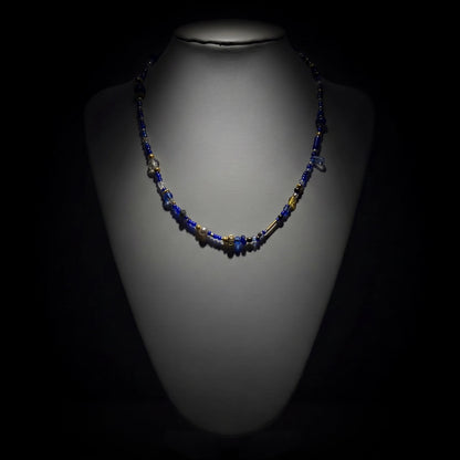 Ranunculus / "Blue Night" Necklace - 26071