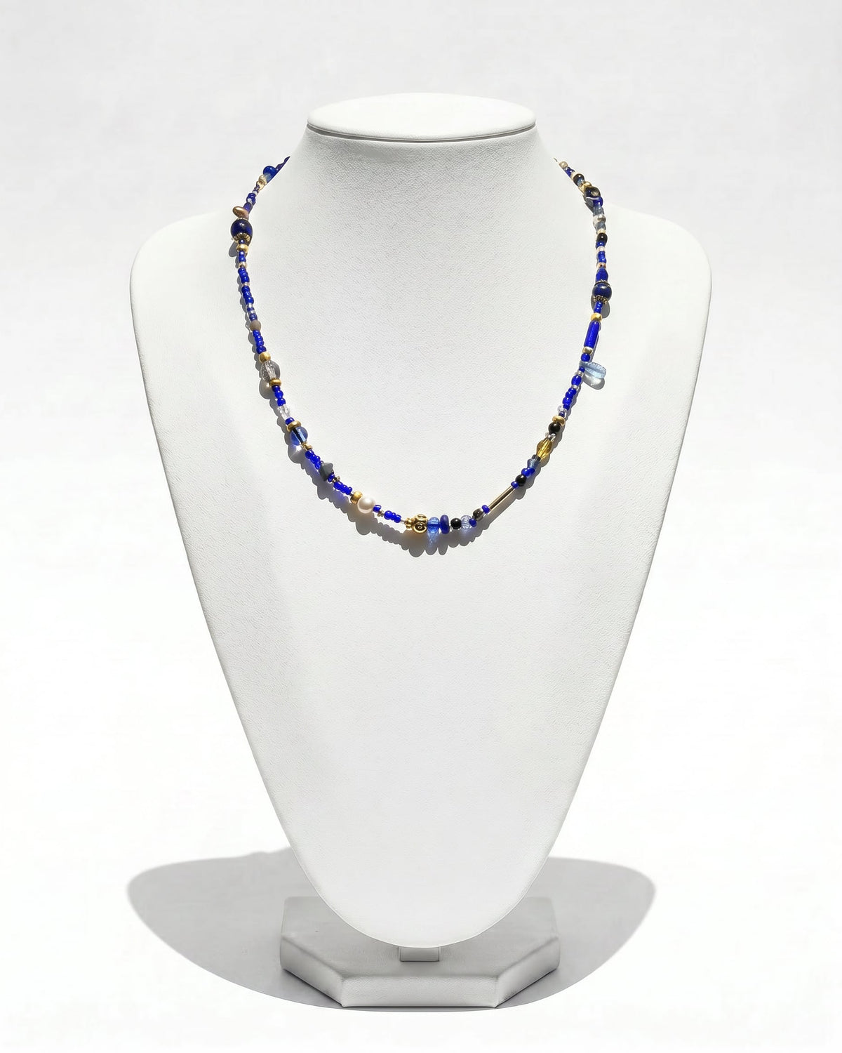 Ranunculus / "Blue Night" Necklace - 26071