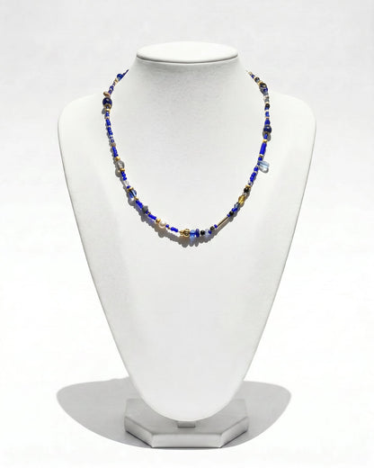 Ranunculus / "Blue Night" Necklace - 26071