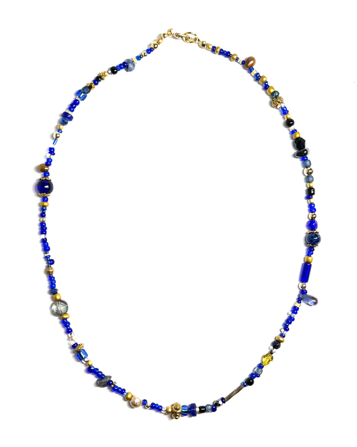 Ranunculus / "Blue Night" Necklace - 26071