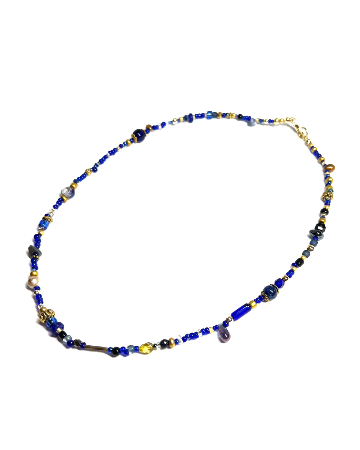 Ranunculus / "Blue Night" Necklace - 26071