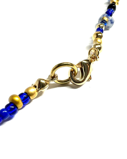 Ranunculus / "Blue Night" Necklace - 26071