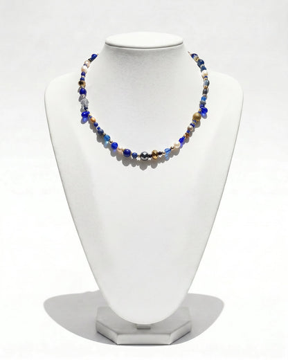 Ranunculus / "Blue Night" Necklace - 26072