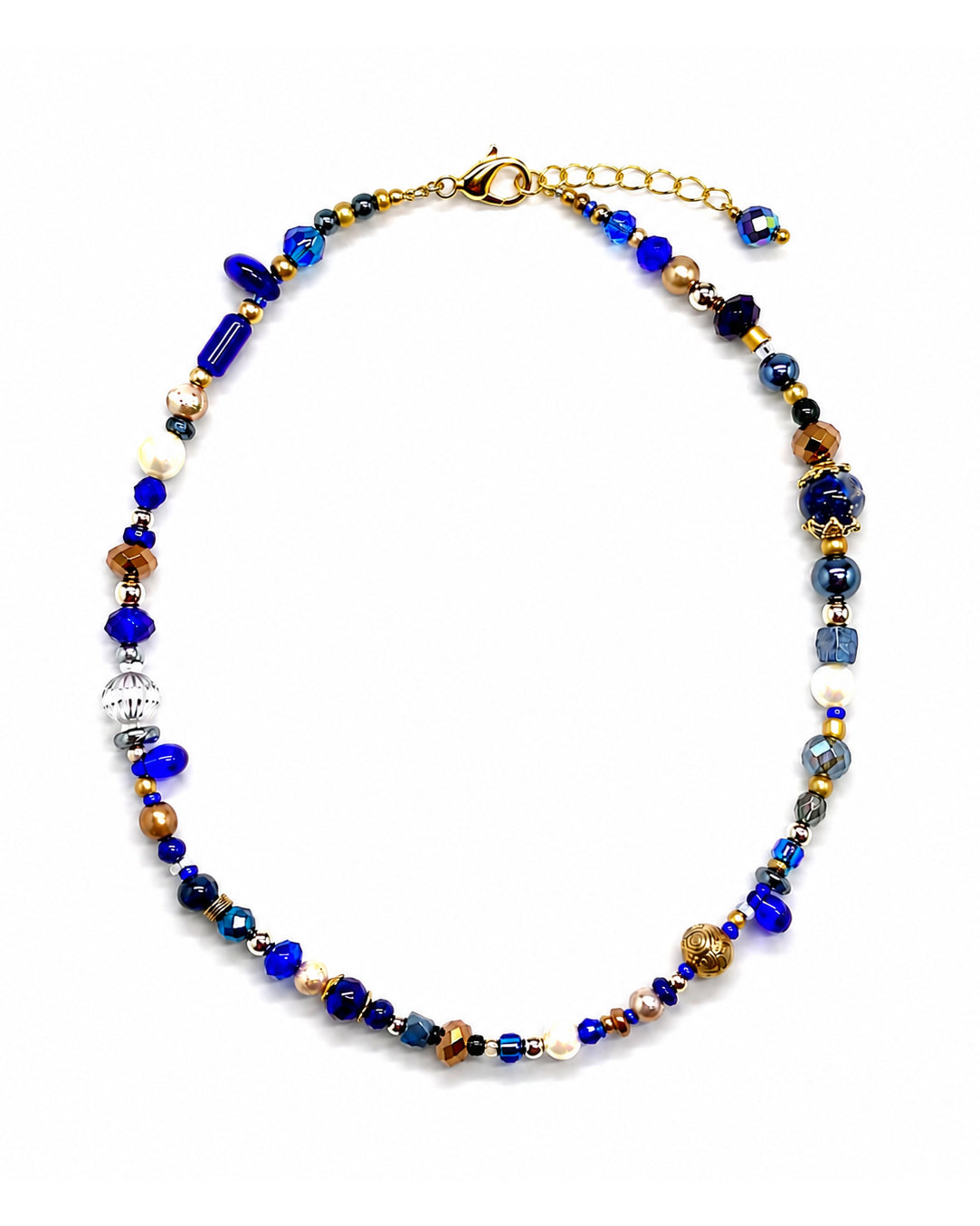 Ranunculus / "Blue Night" Necklace - 26072