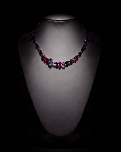 Ranunculus / "Neo" Necklace + Crystal - 2607S