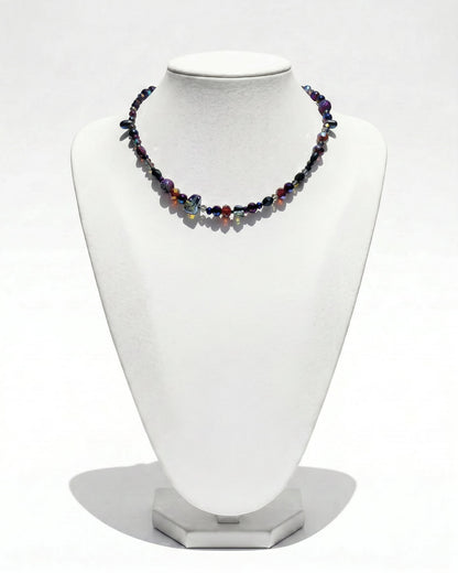 Ranunculus / "Neo" Necklace + Crystal - 2607S