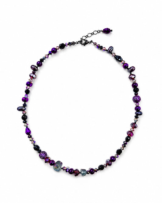 Ranunculus / "Neo" Necklace + Crystal - 2607S