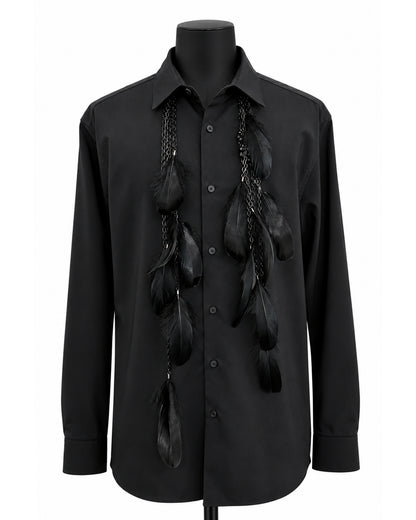 Ranunculus / "Woden" Feather Necklace