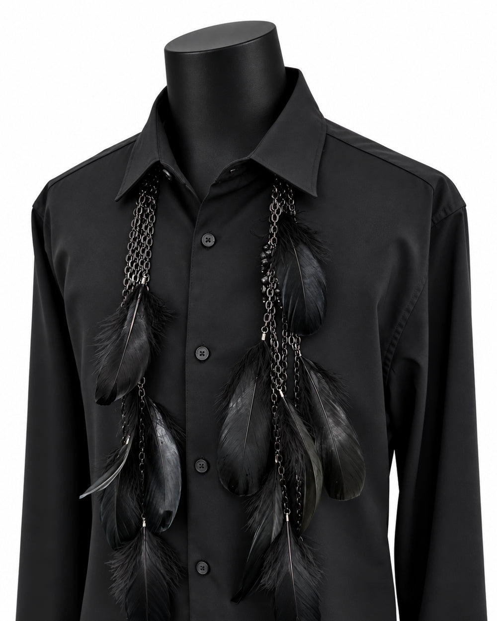Ranunculus / "Woden" Feather Necklace