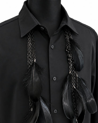 Ranunculus / "Woden" Feather Necklace
