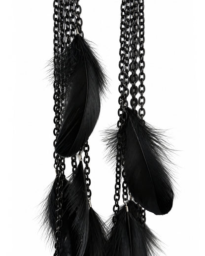 Ranunculus / "Woden" Feather Necklace