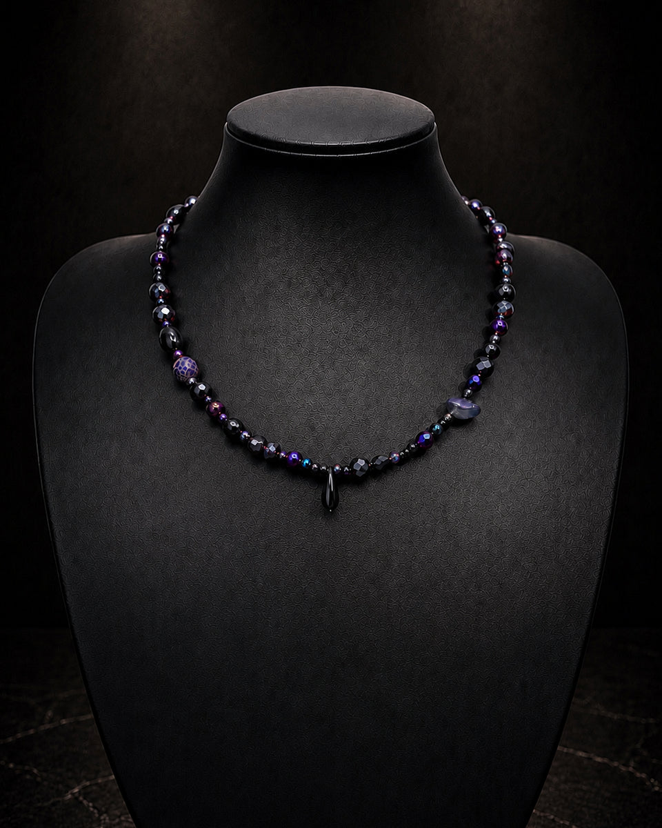 Ranunculus / "Neo" Necklace + Crystal