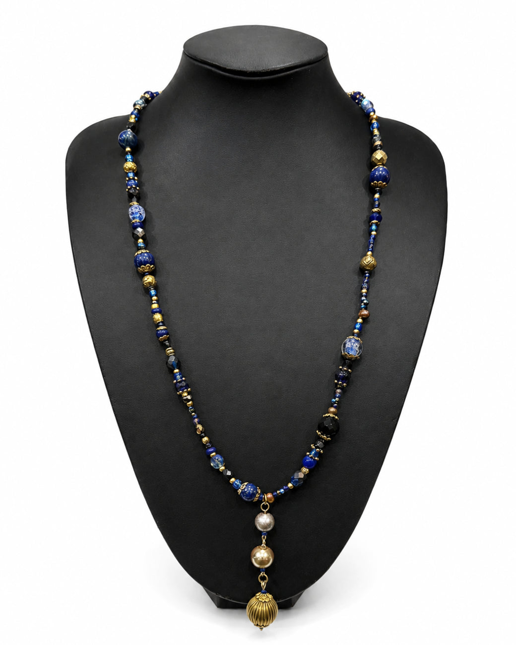 Ranunculus / "Blue Night" 4 Necklace