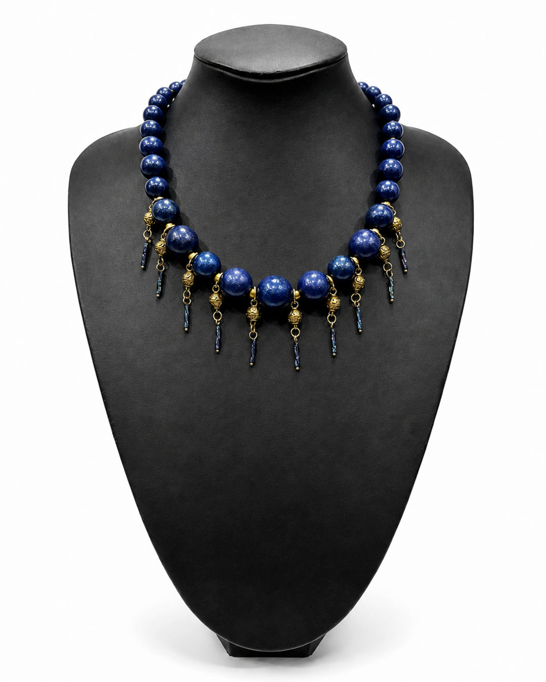 Ranunculus / "Blue Night" 4 Necklace