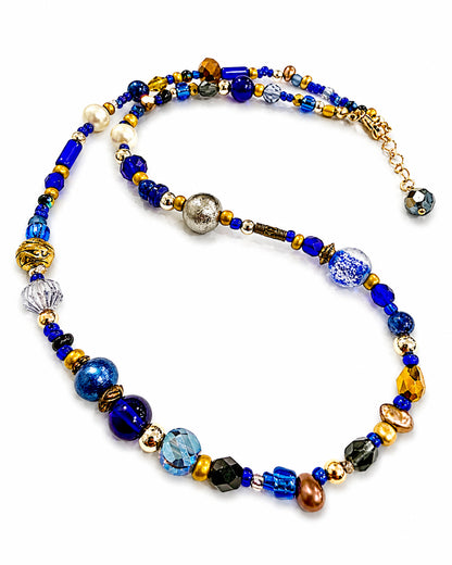 Ranunculus / "Blue Night" Necklace Ⅱ