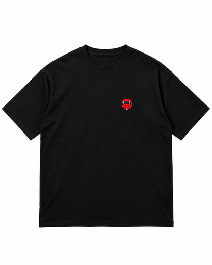 Bennu PLUS / Embroidered Loose Fit Tee - Love RED