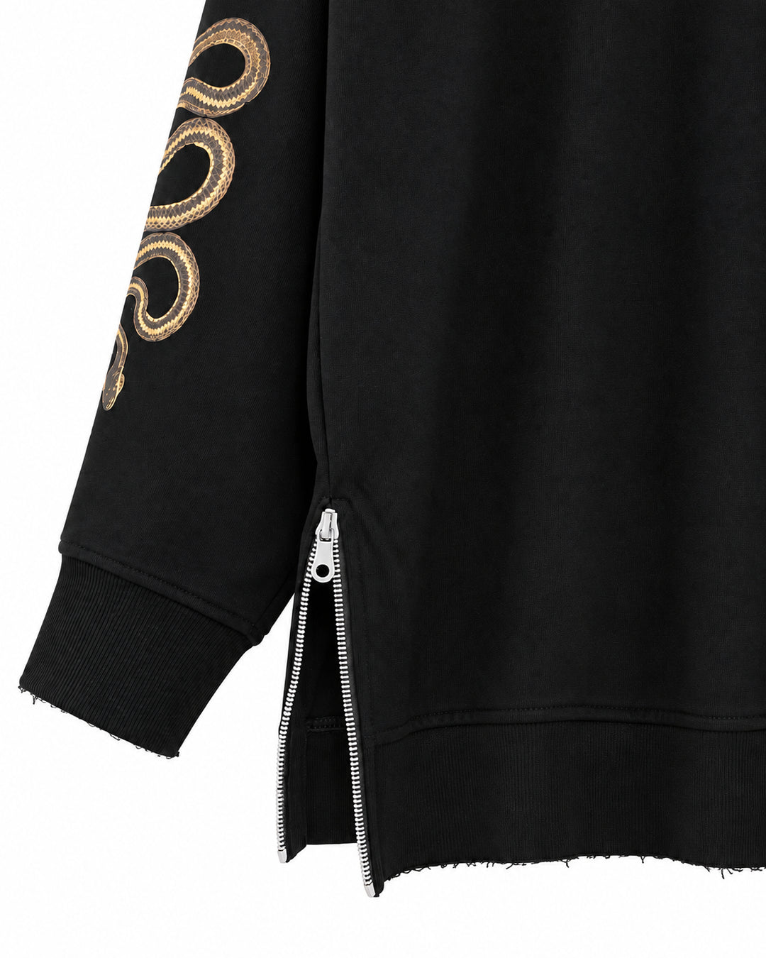 Bennu / Side Zip Cut-Off Sweatshirt - Love RED & Snake