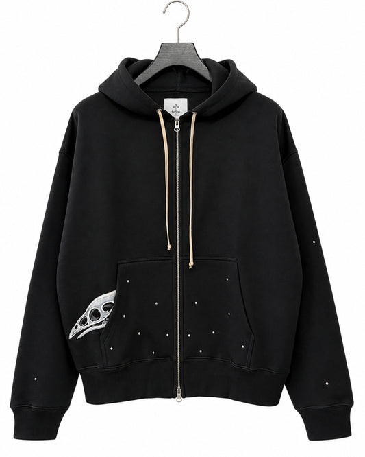 Bennu PLUS / Studs Zip-up Big Hoodie - AFTER SILENCE