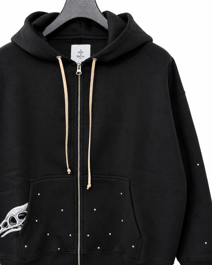 Bennu PLUS / Studs Zip-up Big Hoodie - AFTER SILENCE