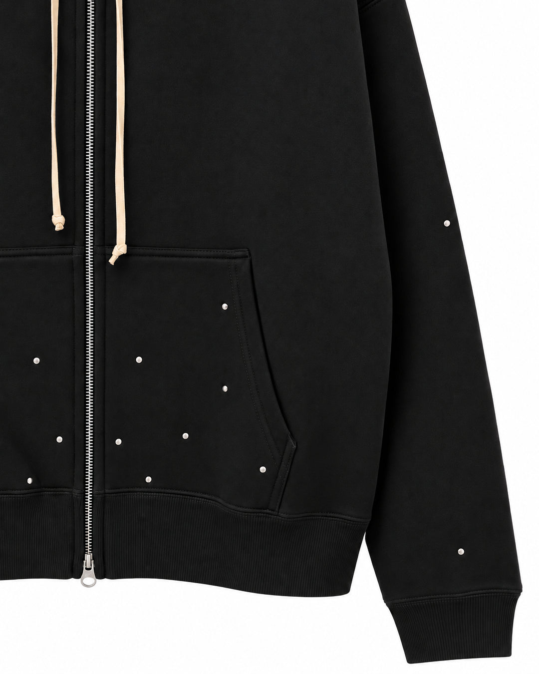Bennu PLUS / Studs Zip-up Big Hoodie - AFTER SILENCE