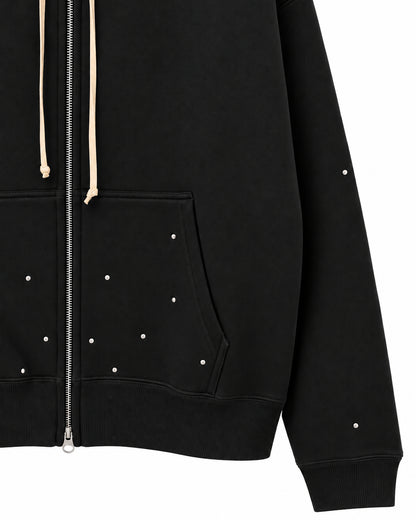 Bennu PLUS / Studs Zip-up Big Hoodie - AFTER SILENCE