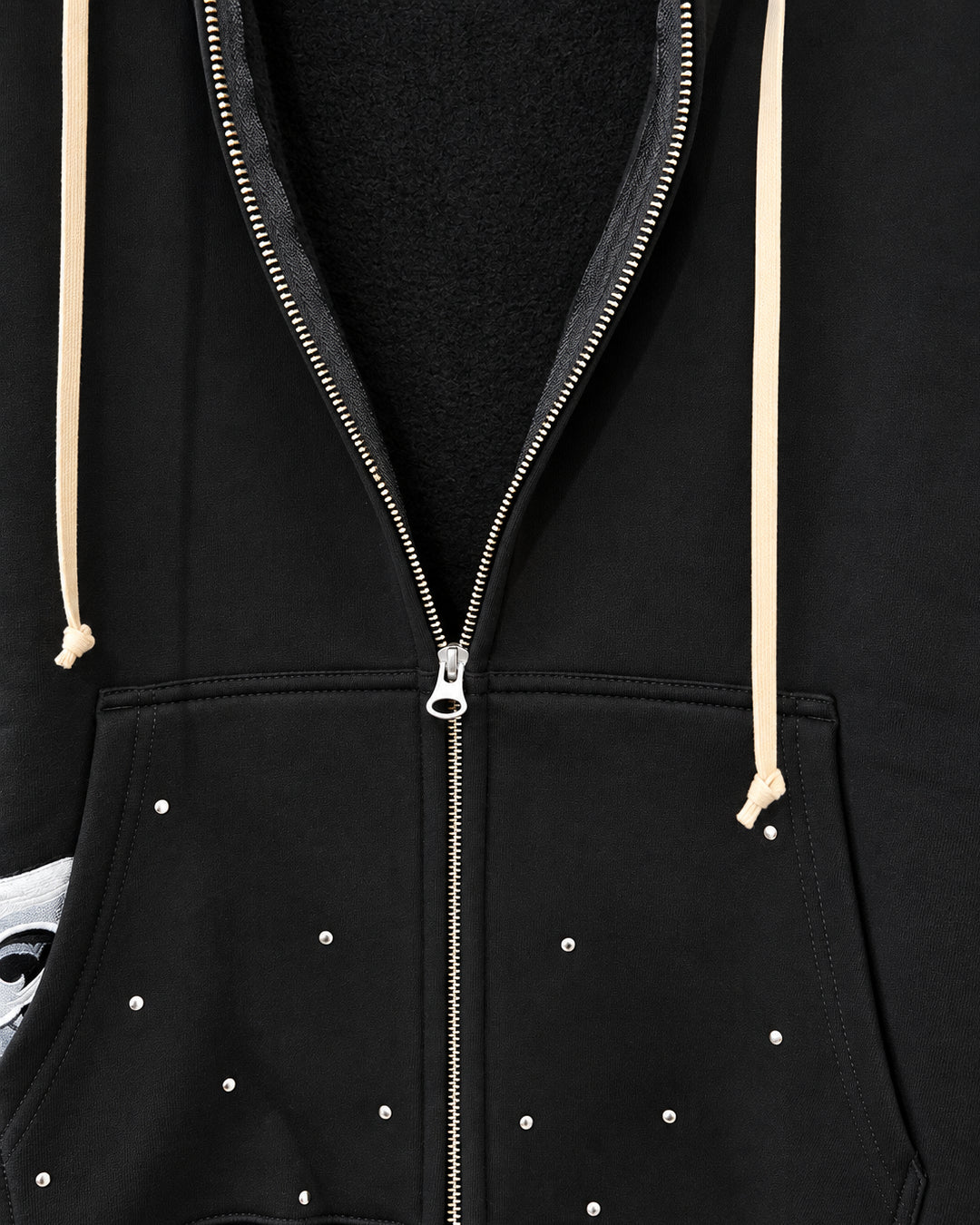 Bennu PLUS / Studs Zip-up Big Hoodie - AFTER SILENCE