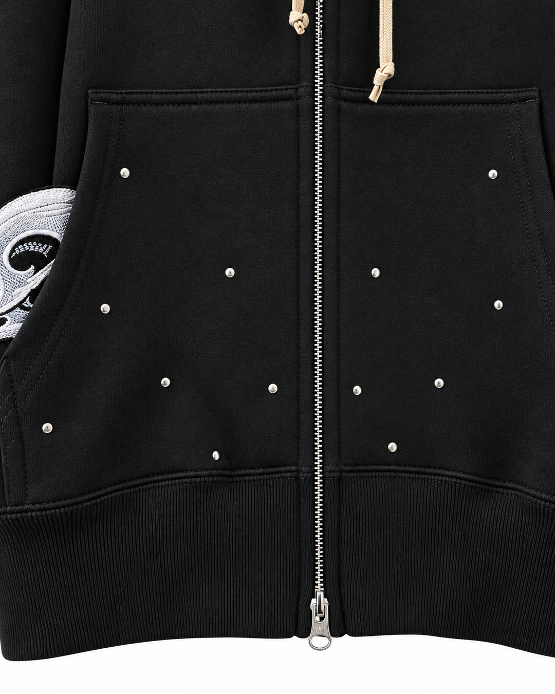 Bennu PLUS / Studs Zip-up Big Hoodie - AFTER SILENCE