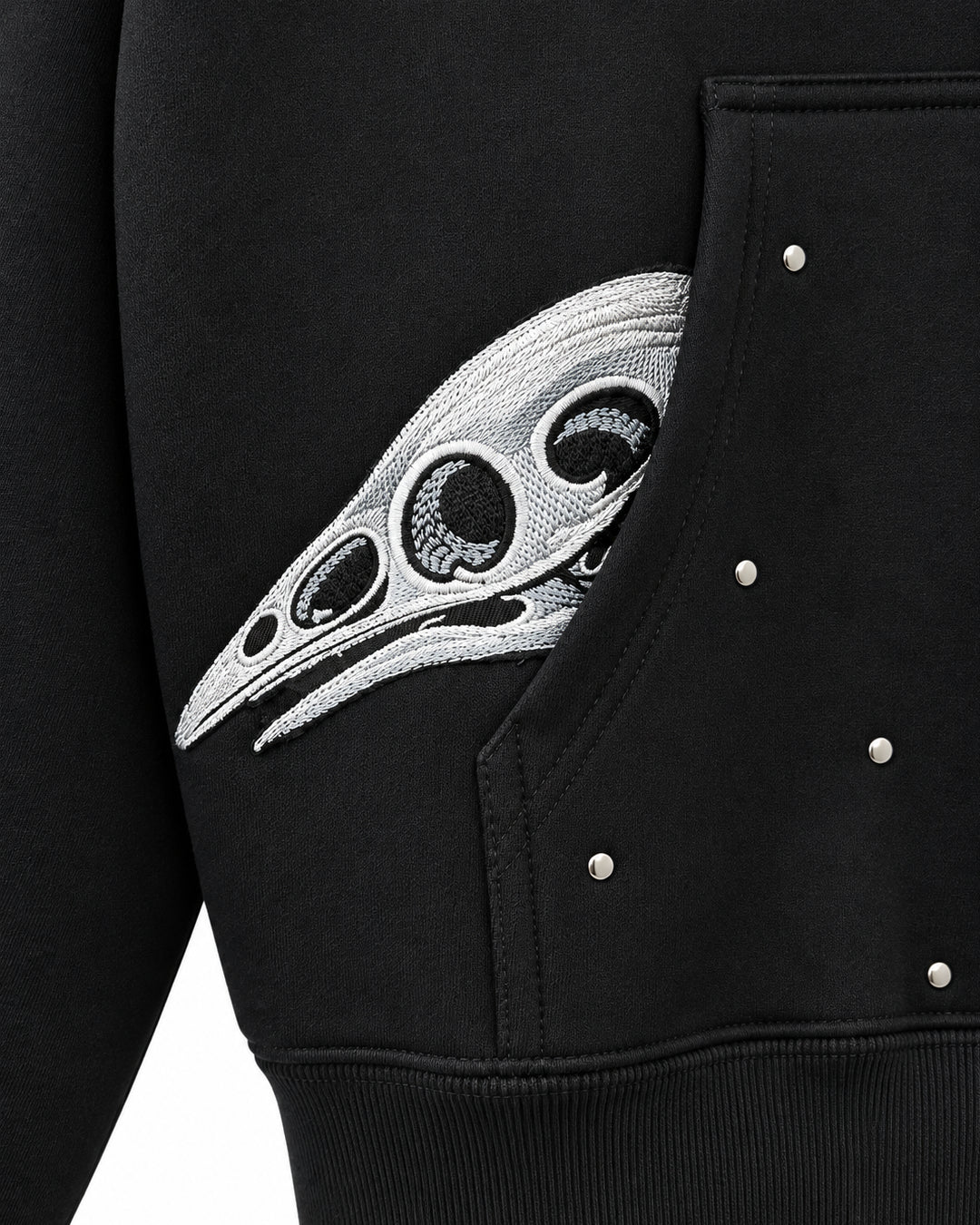 Bennu PLUS / Studs Zip-up Big Hoodie - AFTER SILENCE