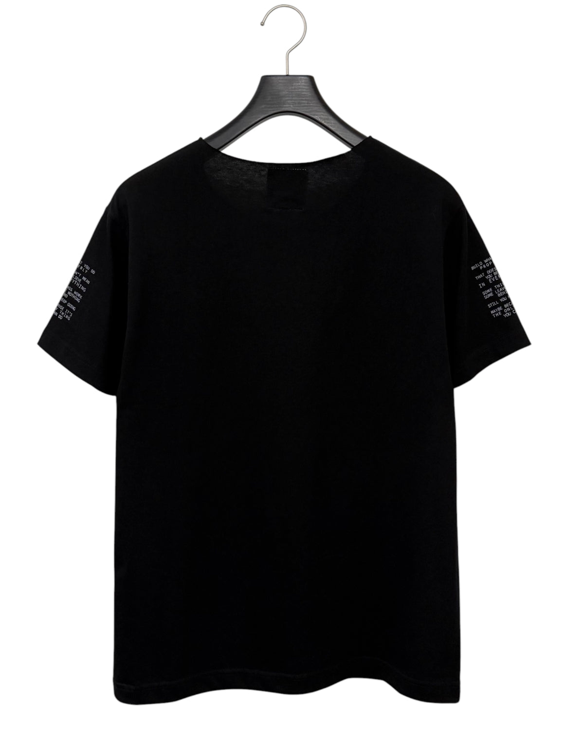 Bennu PLUS / Printed Cut-Off Round neck Tee - BONDS IS FINE - BLACK