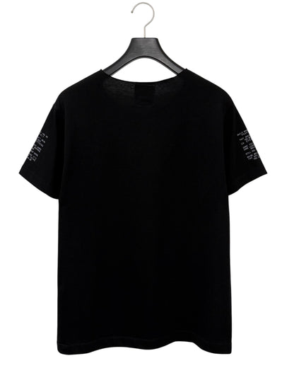 Bennu PLUS / Printed Cut-Off Round neck Tee - BONDS IS FINE - BLACK