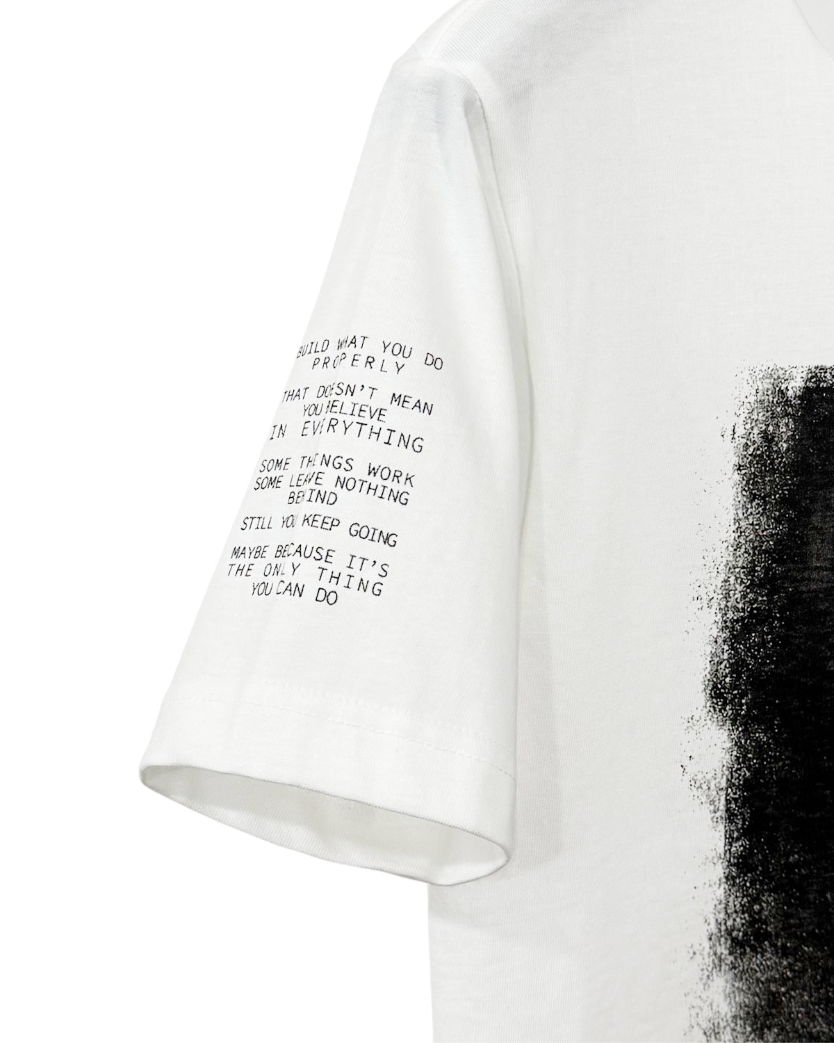 Bennu PLUS / Printed Cut-Off Round neck Tee - BONDS IS FINE - WHITE