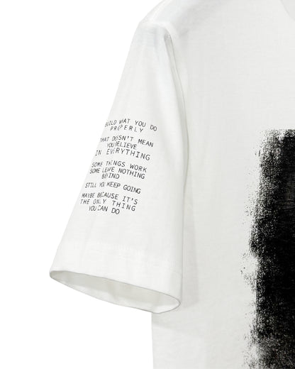 Bennu PLUS / Printed Cut-Off Round neck Tee - BONDS IS FINE - WHITE