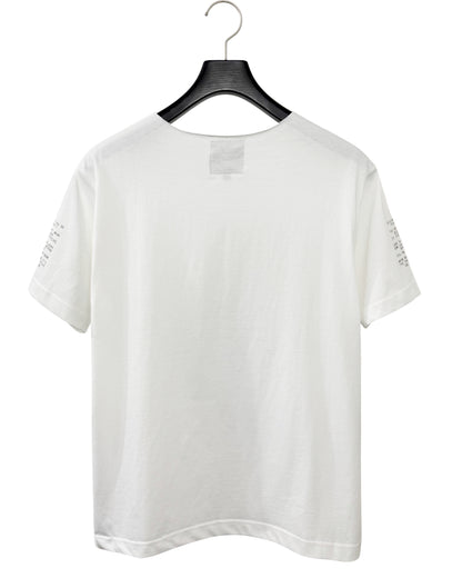 Bennu PLUS / Printed Cut-Off Round neck Tee - BONDS IS FINE - WHITE