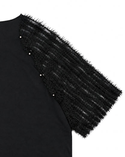 Bennu PLUS / Fur-Lace Sleeve Tee