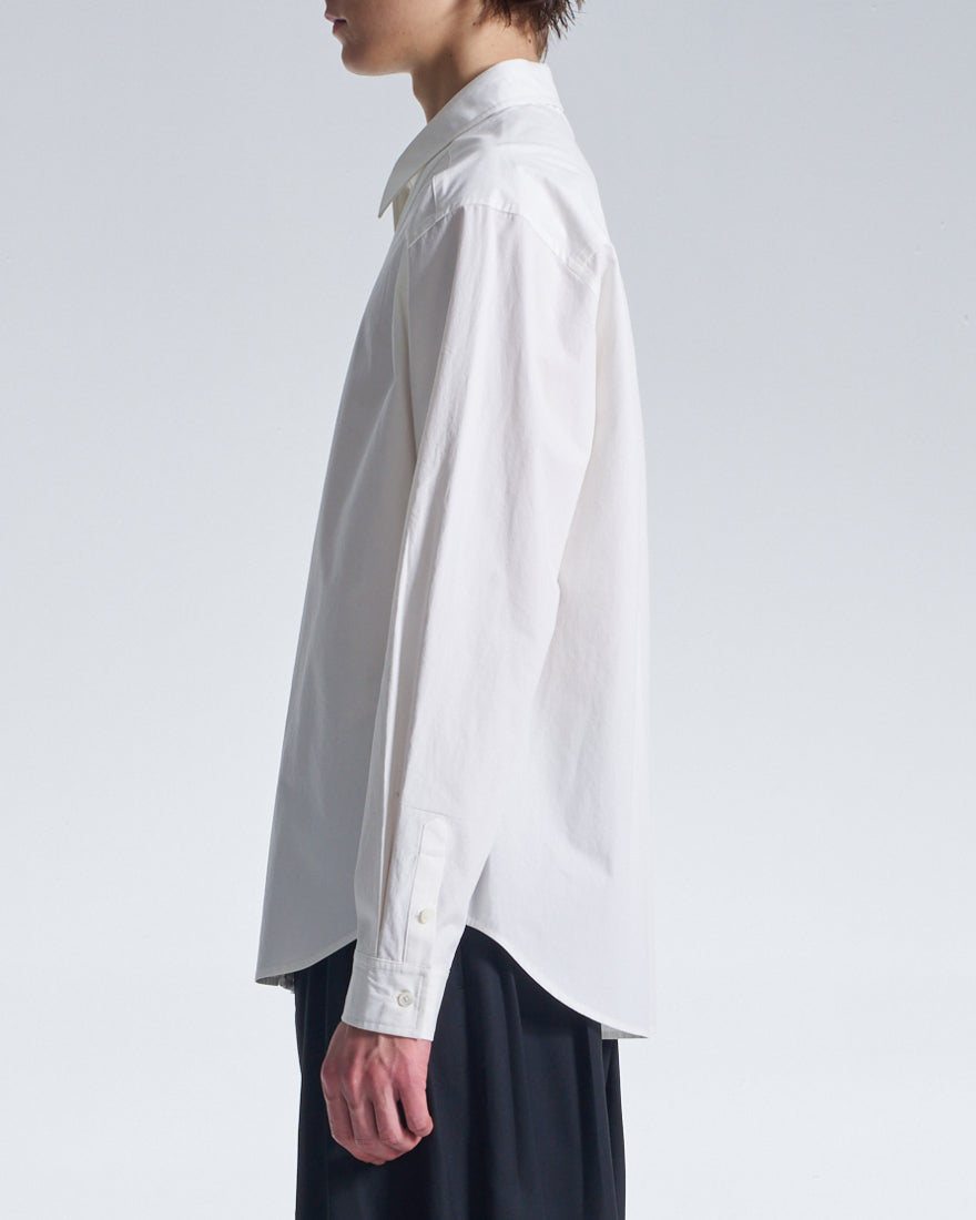 HARRISON WONG / Cotton Shirt With V Cut Placket - White