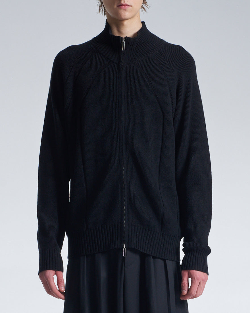 HARRISON WONG / Stand Collar Wool Cardigan With Zipper