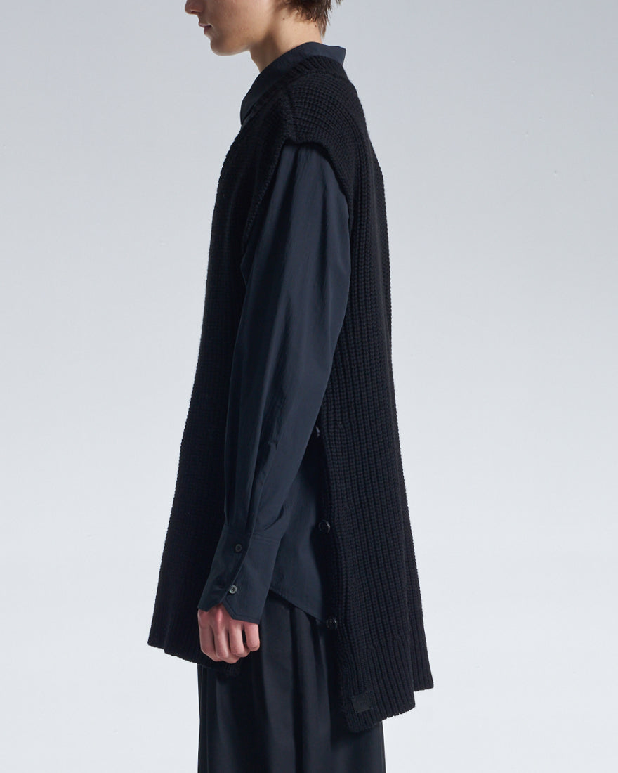 HARRISON WONG / Wide Shoulder Sleeveless Sweater - Black