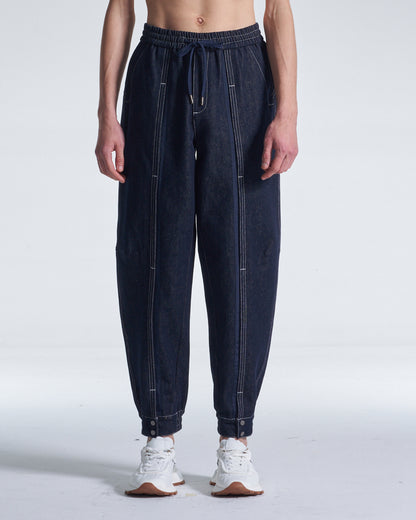 HARRISON WONG / Wide Leg Cotton Pants With Big Back Pockets