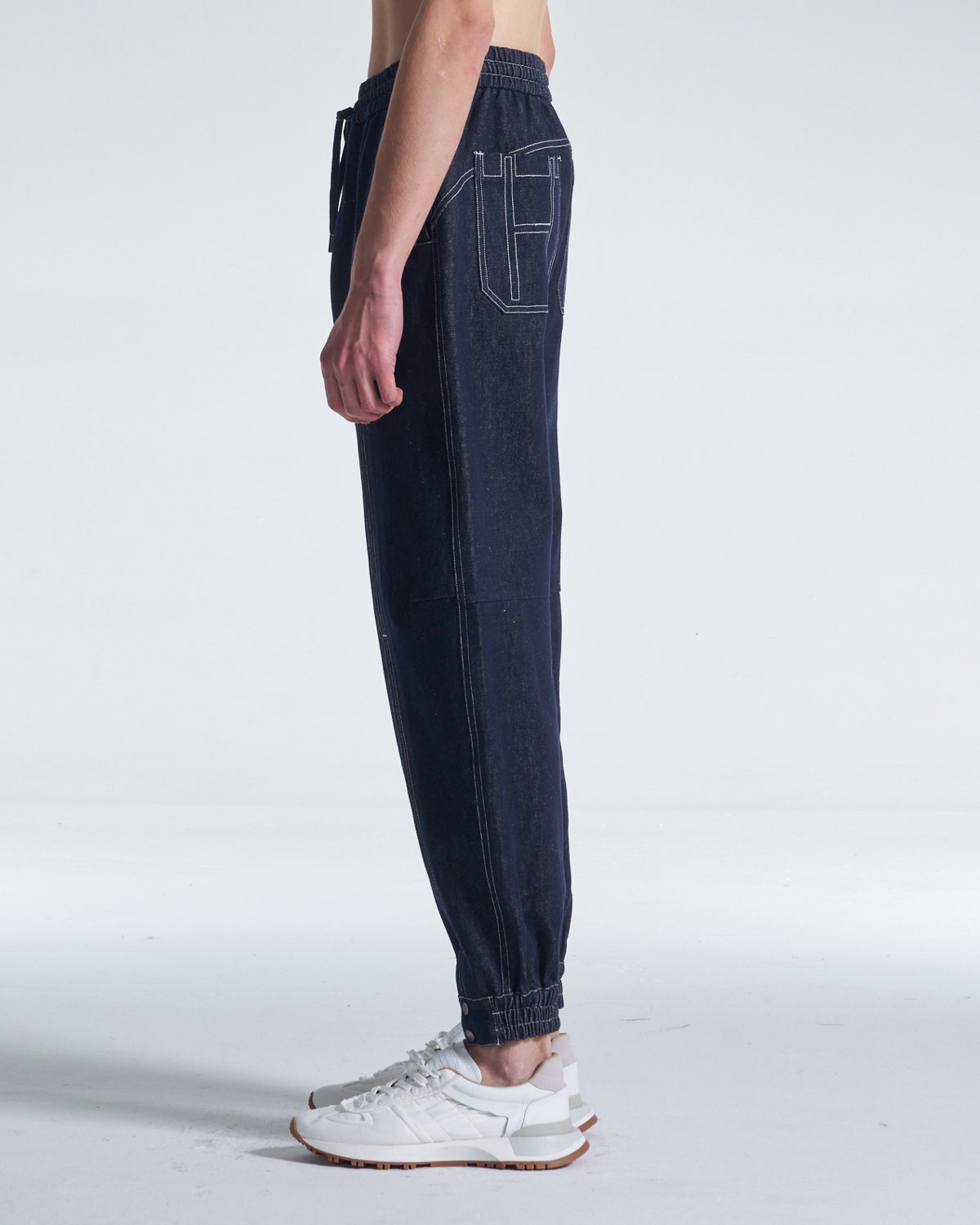 HARRISON WONG / Wide Leg Cotton Pants With Big Back Pockets
