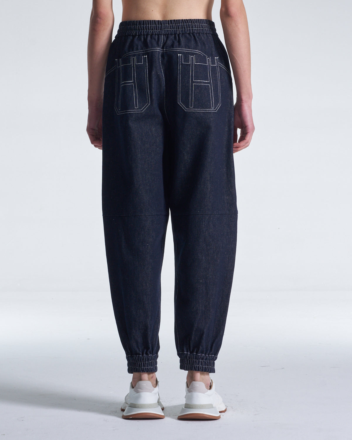 HARRISON WONG / Wide Leg Cotton Pants With Big Back Pockets