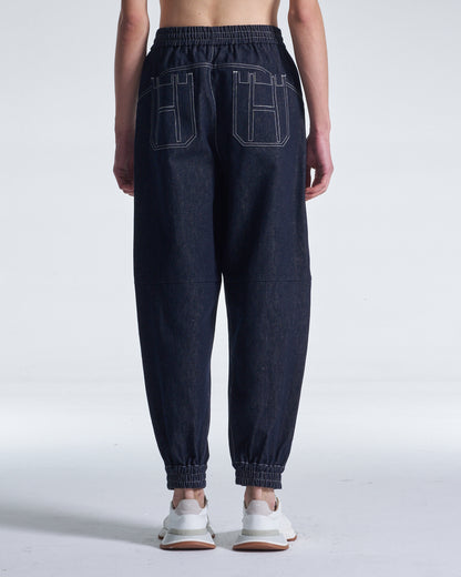 HARRISON WONG / Wide Leg Cotton Pants With Big Back Pockets