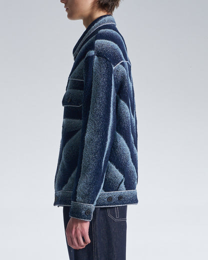 HARRISON WONG / Bias Stripe Denim Jacket