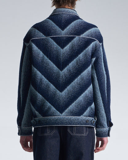 HARRISON WONG / Bias Stripe Denim Jacket