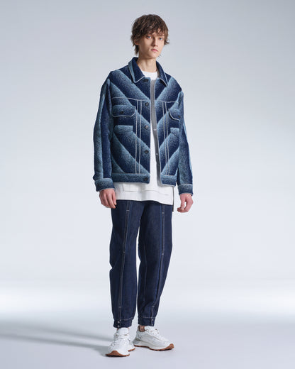 HARRISON WONG / Bias Stripe Denim Jacket