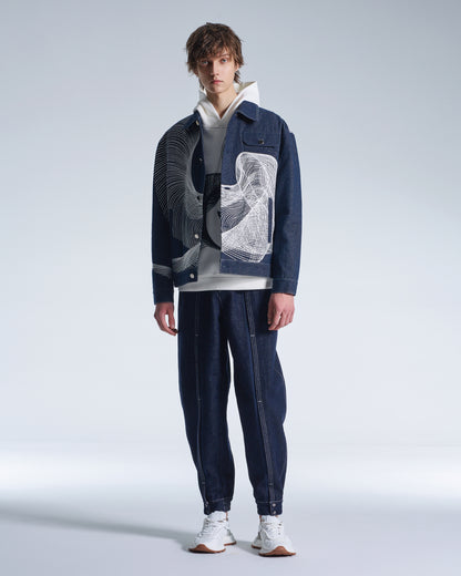 HARRISON WONG / Wide Leg Cotton Pants With Big Back Pockets