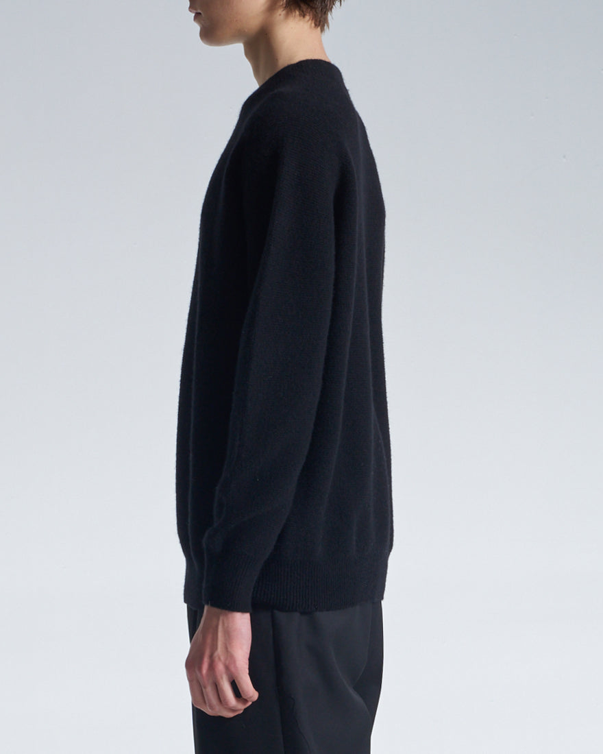 HARRISON WONG / Basic Wool Sweater With Horizontal Weave - Black