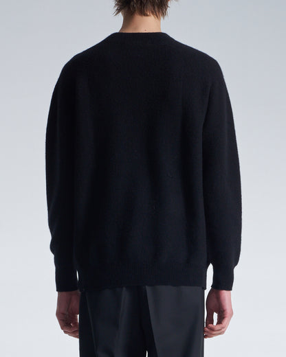 HARRISON WONG / Basic Wool Sweater With Horizontal Weave - Black